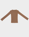 BASERANGE Long Sleeve T-Shirt TTML Collection Ribbed Cotton Portugal BAS-TTML-RB-SU25-ALAMILLO BROWN